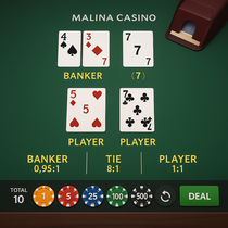 Malina Casino - Baccarat Table Game